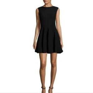 Alice + Olivia Women's Rema Textured Black Ponte Fit & Flare Mini Dress 2